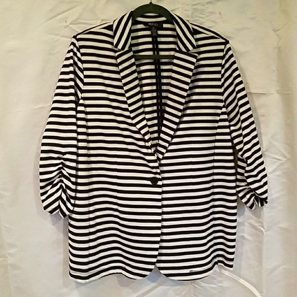 STYLE & CO WOMEN STRIPED KNIT JACKET SZ 2X