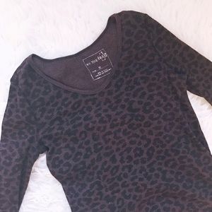 Free People Leopard Print Thermal Top