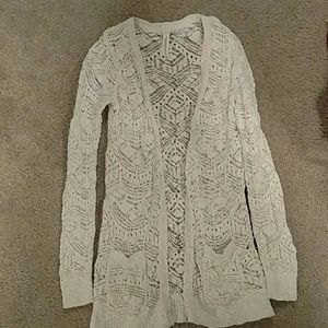 Long white cardigan