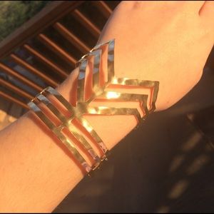 Gold tribal bracelet.