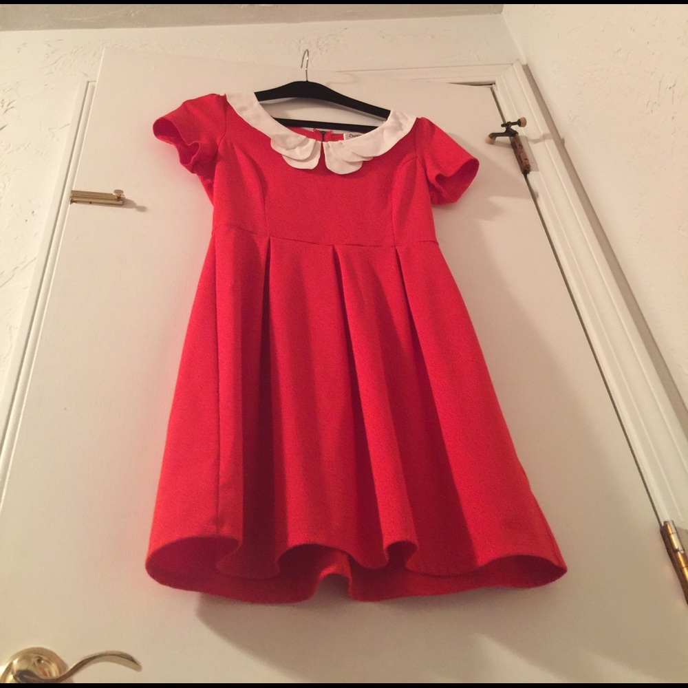 SUNNY GIRL Cherry Red Collared Dress for ModCloth