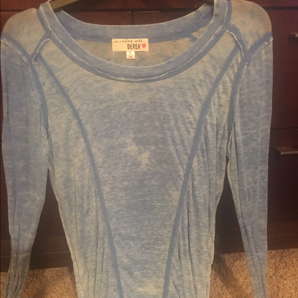 Blue burn out tee