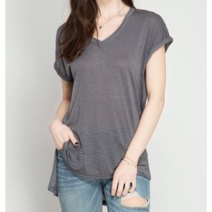 Gray v neck
