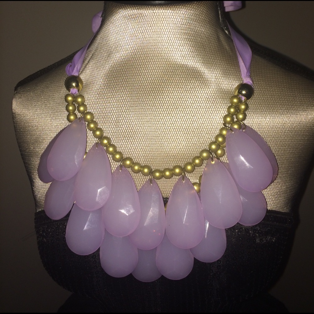 Lilac stone necklace.