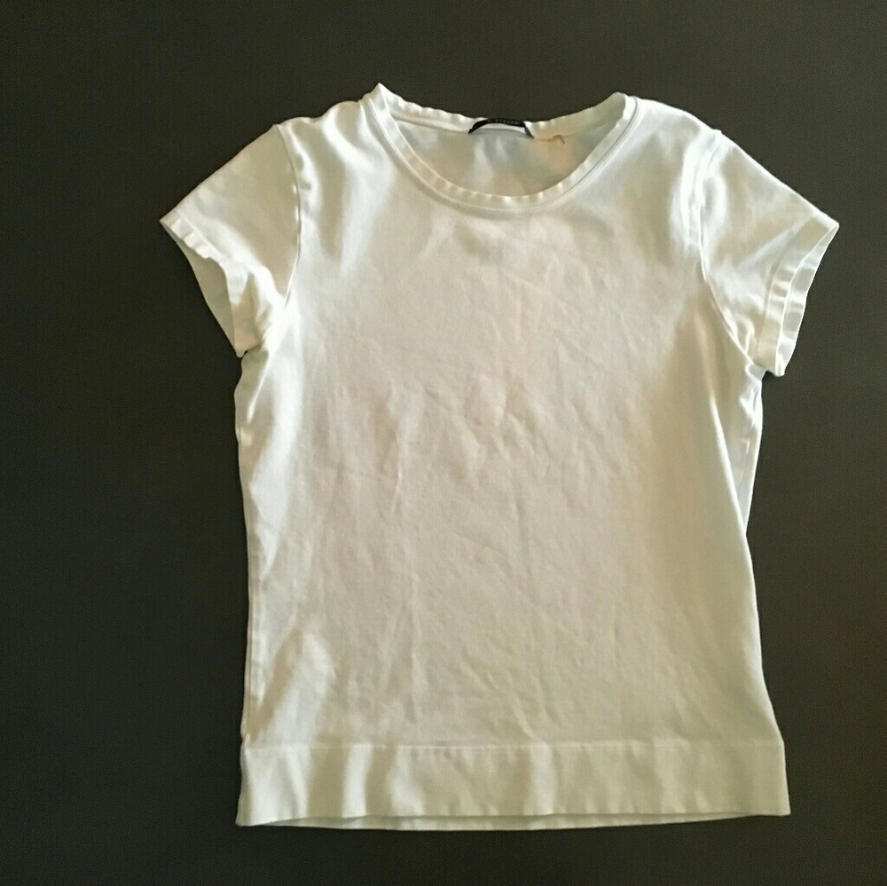 Elie Tahari White Cotton Tee Shirt