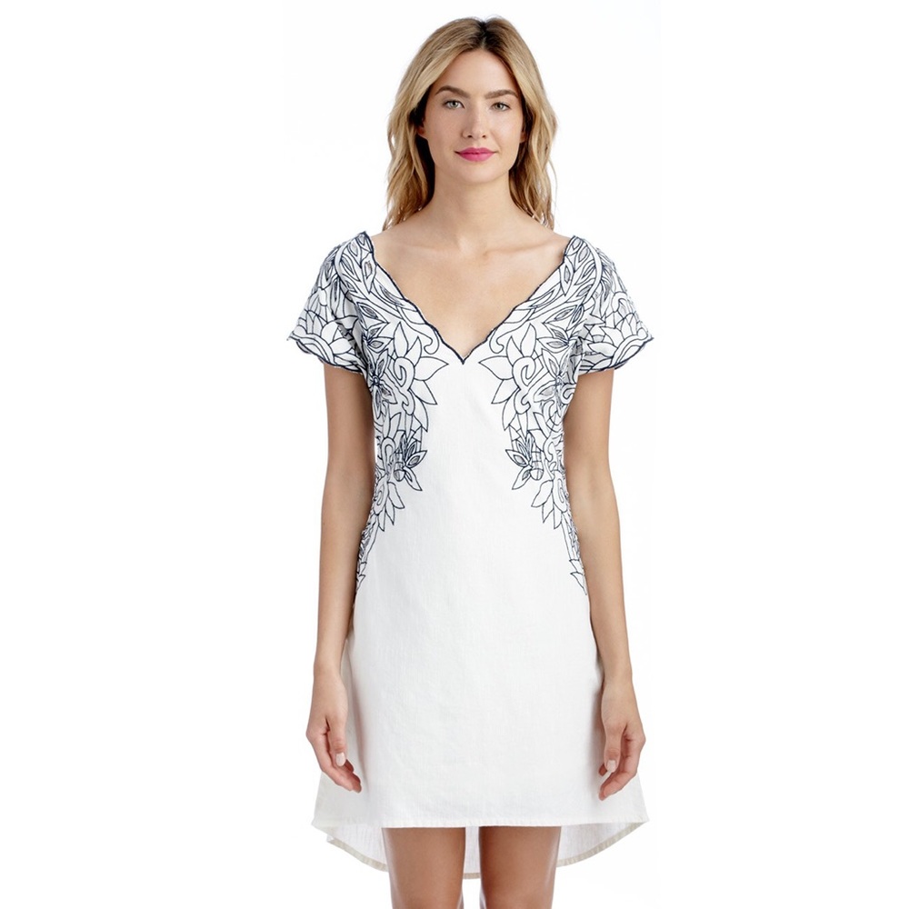 Sloan Rouge Salt-Azul Cut-Out Shift Dress-XS