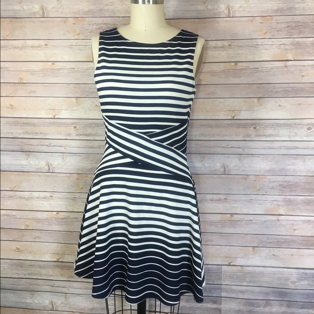 Navy/ white striped dress