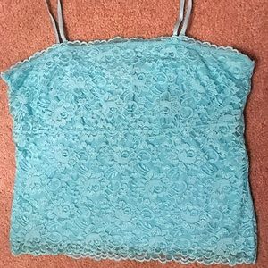 Turquoise lace lined cami