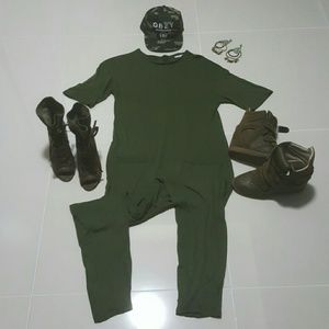 Olive Green Harem Jumpsuit