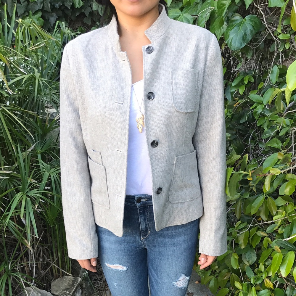 Banana Republic Light Beige Tweed Blazer