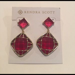 Kendra Scott earrings red with gold accents
