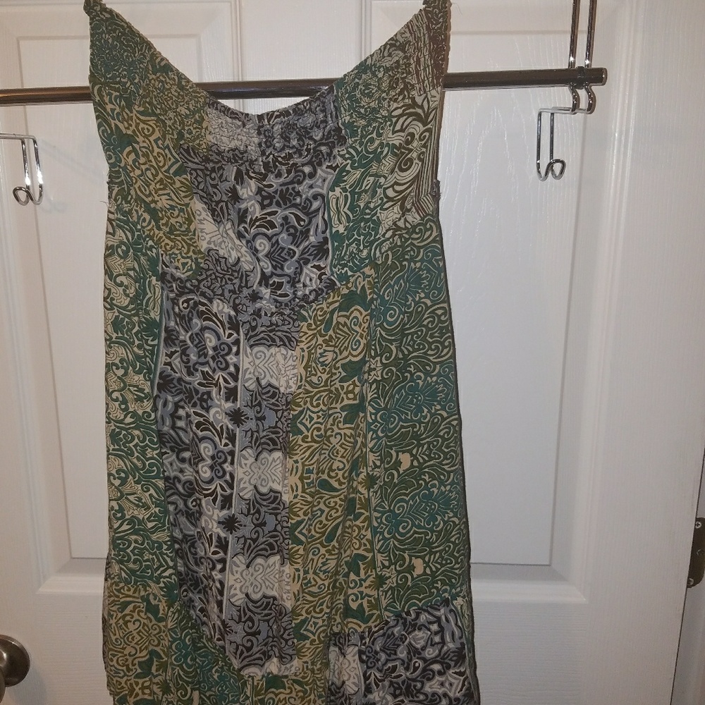 Boutique brand strapless top multi color