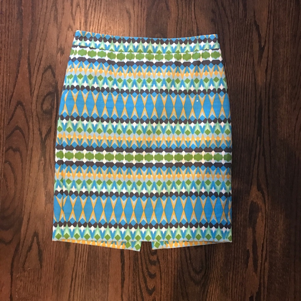 JCrew Factory patterned pencil skirt