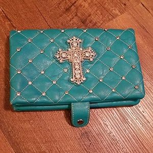Rustic coutures turquoise wallet/clutch purse