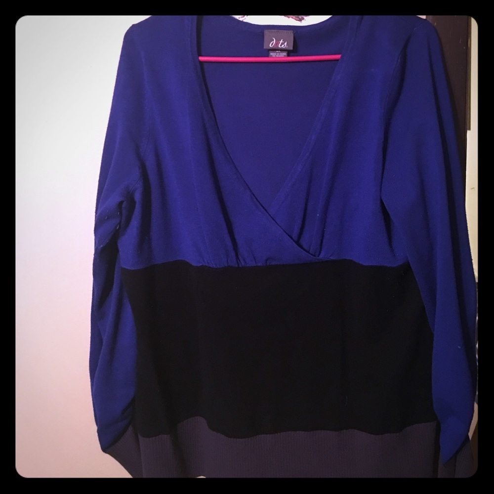 Blue black and grey sweater