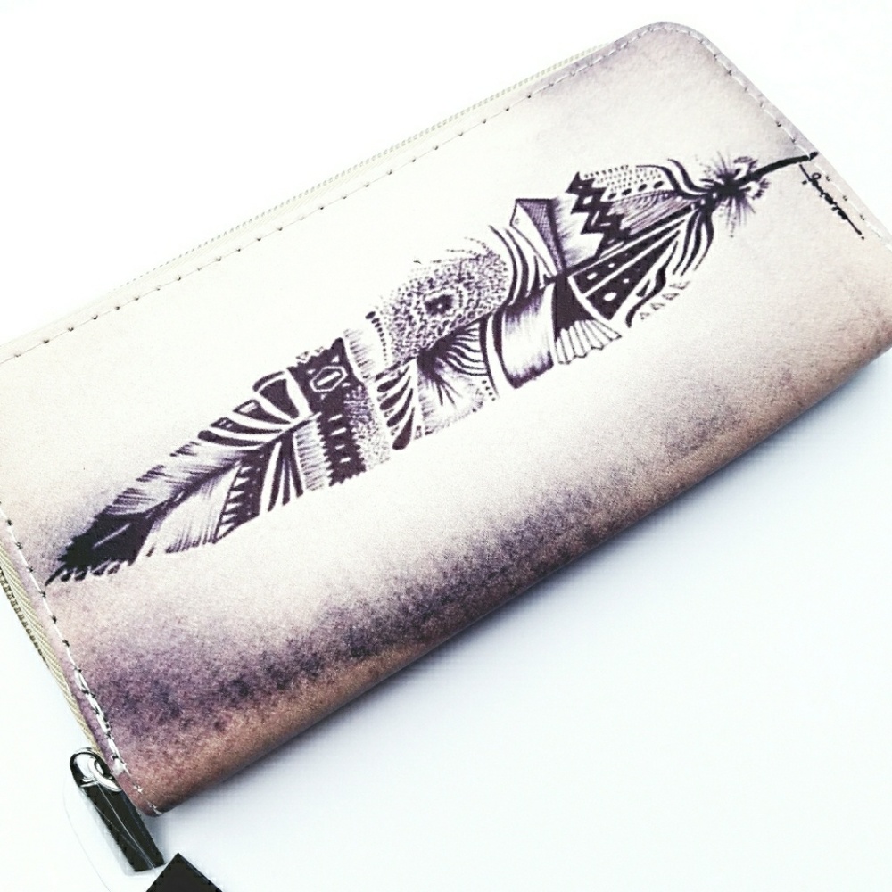 Feather print wallet - Picture 1 of 2