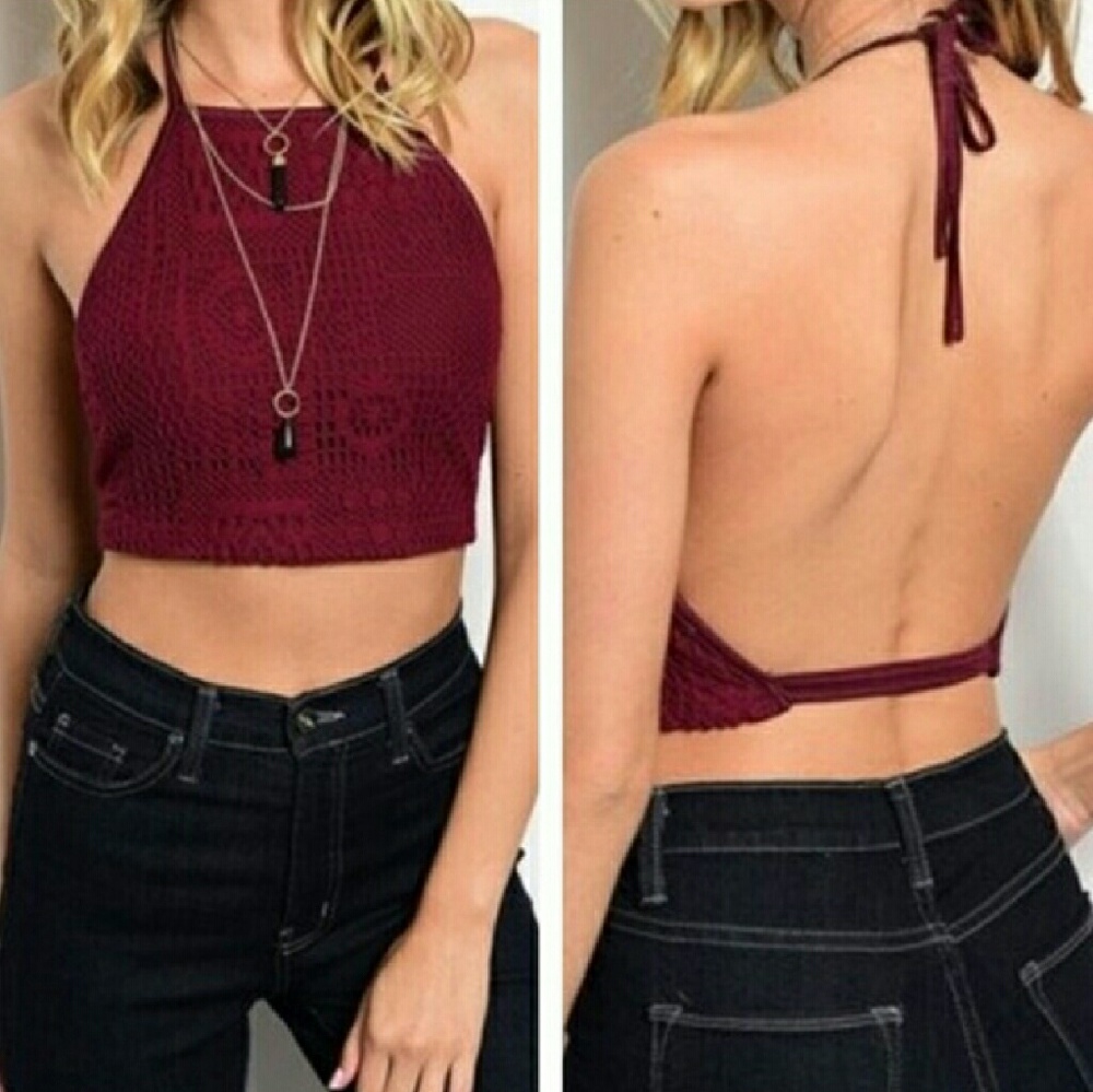 Maroon crop top