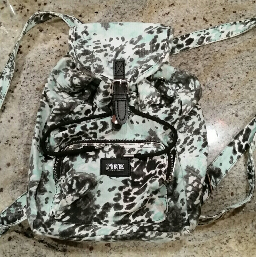 Mint Green Animal Print VS Pink Mini Backpack