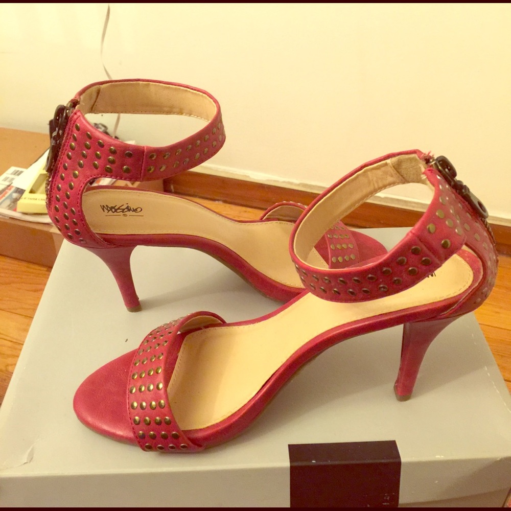 Red studded sandals