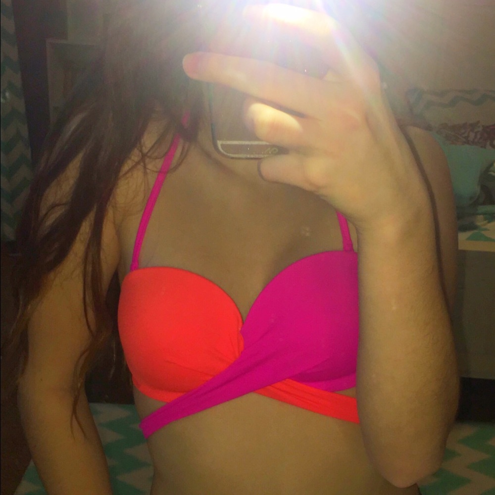 pink and orange bikini top!
