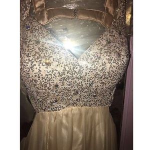 Champagne Prom dress Size 8