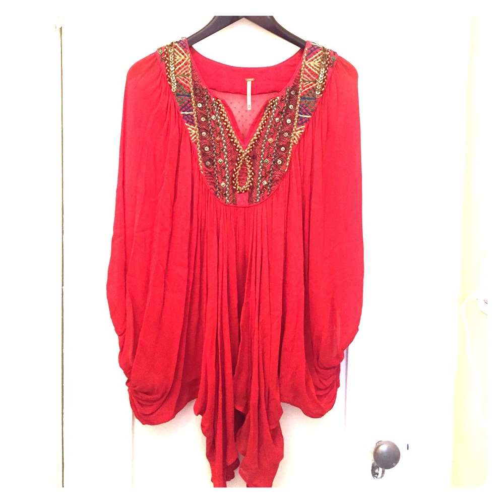 Free People embroidered tunic/top