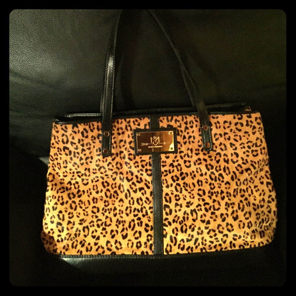 Rebecca Minkoff calf hair leopard print purse