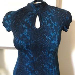 Express High Collar Top with Keyhole Neck