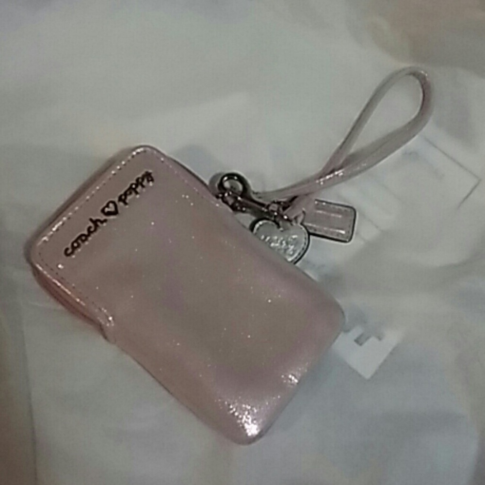 Pink Coach Poppy Phone ID Wallet Wristlet Purse