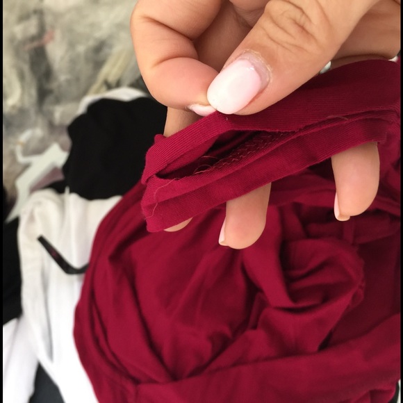 Women wrap party casual maxi dress burgundy small - Picture 4 of 4