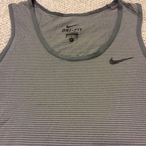 Nike Drifit Grey Striped Workout Tank