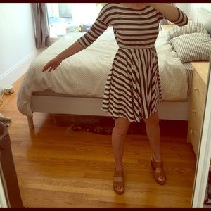 3/4 length sleeve striped dress