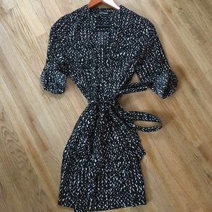 Express Quarter Sleeve Pocket Shirt Dress