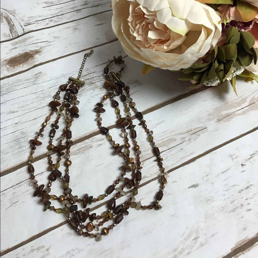 Brown beaded necklace