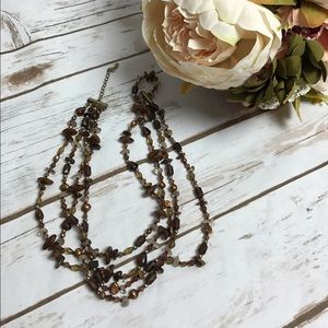 Brown beaded necklace