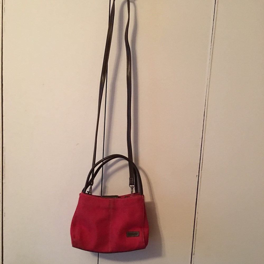 Small Denim Red Relic Crossbody Bag