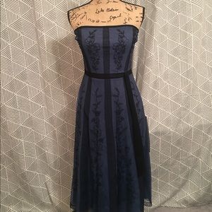 BCBG Tulle Woven Dress in Steel