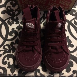 Vans (Toddler) Burgundy/Mono Sk8 Hi Skate shoe