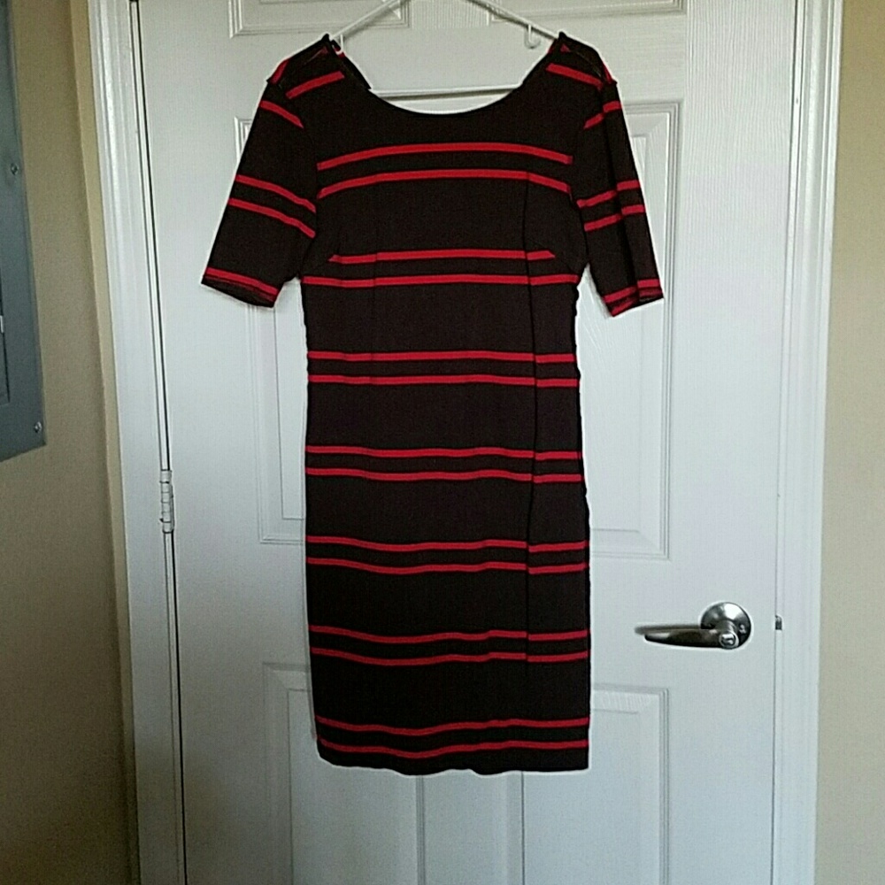 Stretchy flattering stripe dress