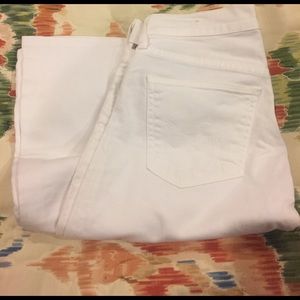 White flared jeans
