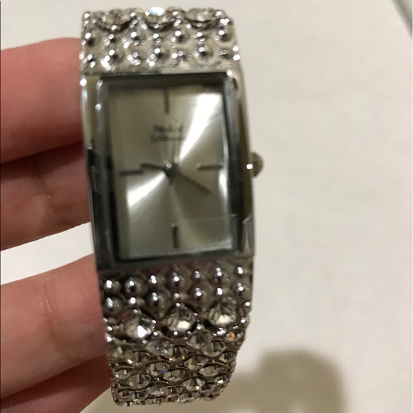 MICHAEL WATERMAN WHITE CRYSTAL SILVER TONE main image 7