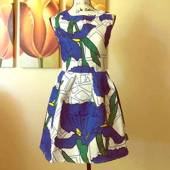 Geometric Fit & Flare Dress - Picture 2 of 7