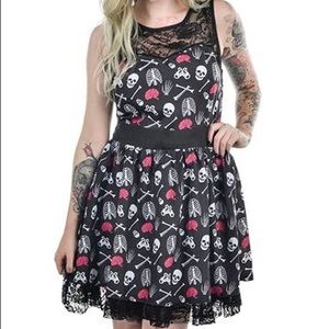 Fabulous Too Fast skull & brains fit n flare dress