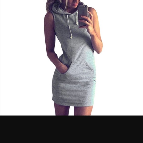 JNBY Dresses & Skirts - JNBY Grey Sleeveless Hooded Sweatshirt