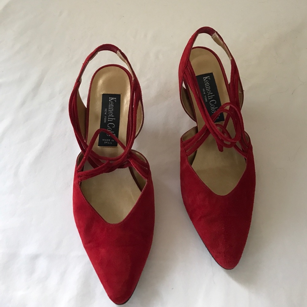 Kenneth Cole Red Suede Sling Back Size 8.5