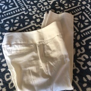 White Capri slacks from Express