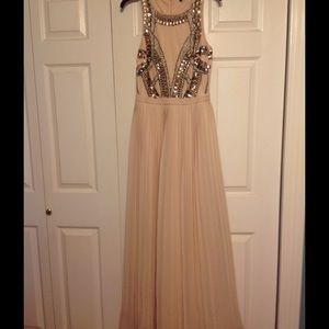 ASOS Beautiful Beaded Taupe Formal Gown