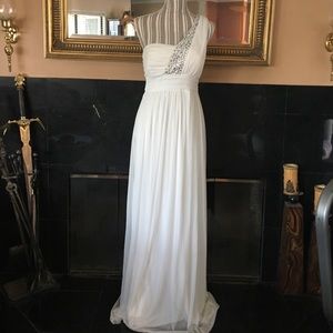 Beautiful One-Shouldered White Gown