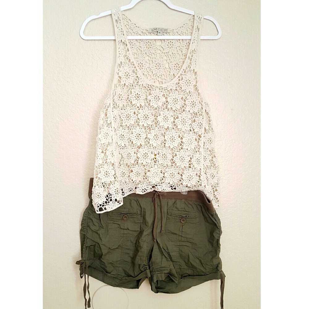 Lace Top and Cargo Shorts!
