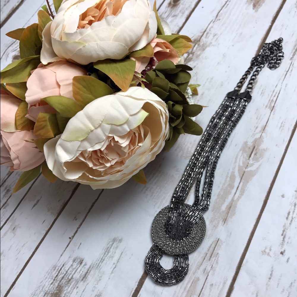 Gunmetal statement necklace